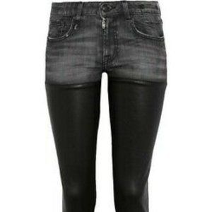 r13 Women's Jeans Leather Chaps Black Wash - S27